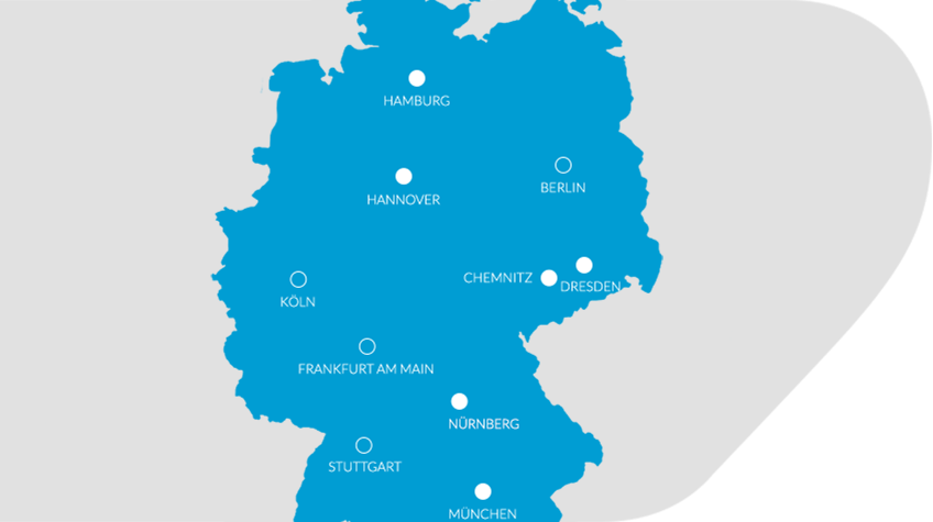 Deutschlandkarte der fitas audit Standorte